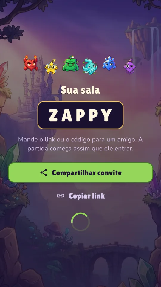 Um código de sala pronto para mandar a um amigo